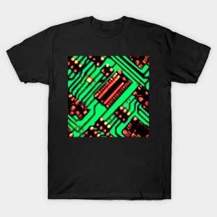 circuitboard pattern futuristic cyberpunk electronics wires T-Shirt